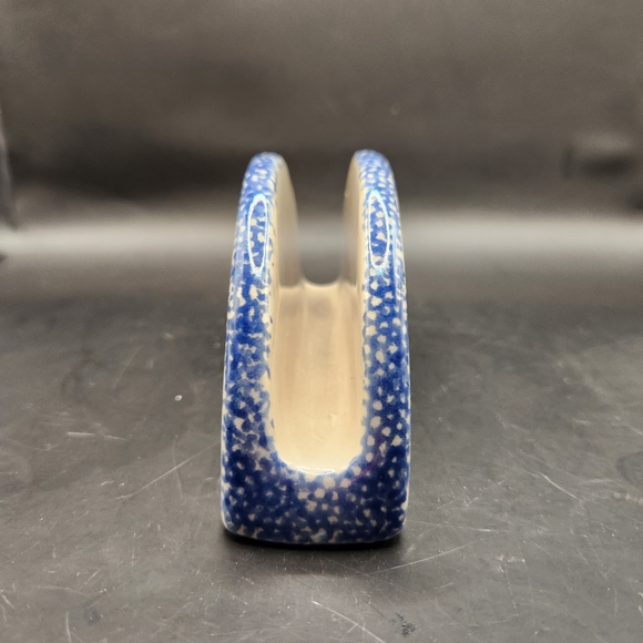 Sponge Art Napkin Holder Blue Cream Heart - Picture 4 of 7